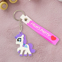 Cute Cartoon Unicorn Keychain with Silicone Strap (1 Pc / Mix design)