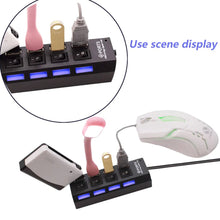 4-port USB hub with Clicksandbuy switches and LED indicators