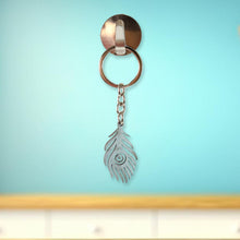 Elegant Cutout Peacock Feather Keychain