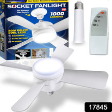 Original Cool LED Socket Fan Light – Ceiling Fan Replacement, 1000 Lumens/5000K, Remote Controlled (Remote Battery Not Included)