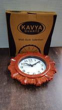 Wooden Look Round Wall Clock - Battery Operated, Easy-to-Read, Plastic Design for Home/Office