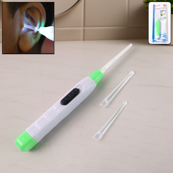 LED light earpick with tweezer