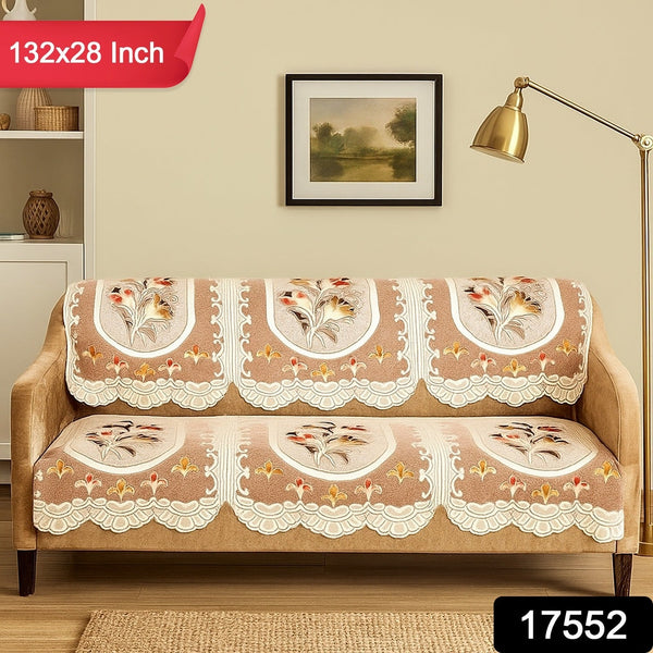 Elegant Floral Sofa Protector Runner 